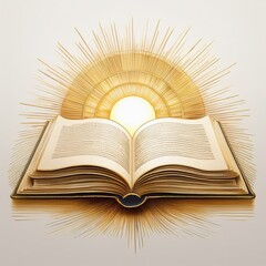 Sacred Knowledge Book with Celestial Sun