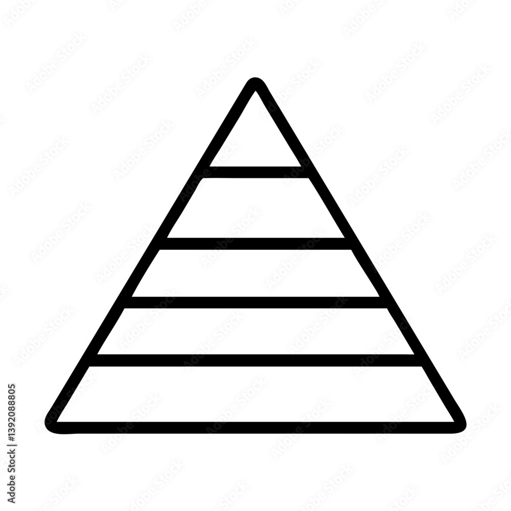 Poster pyramid chart vector illustration for business infographic hierarchy diagram and presentation materi