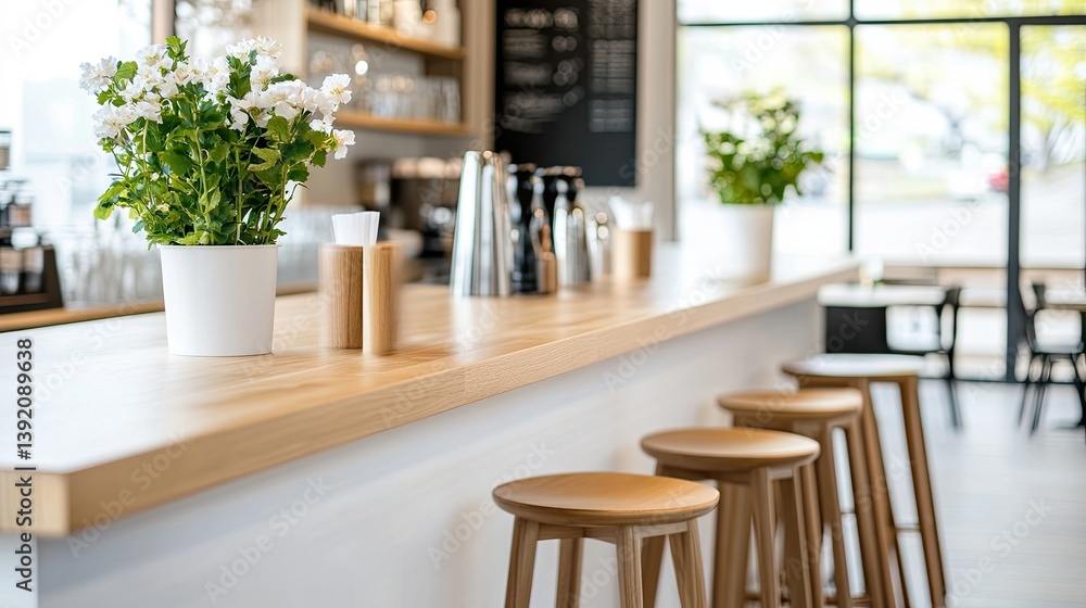 Aufkleber bar counter in a cafe with free space for text