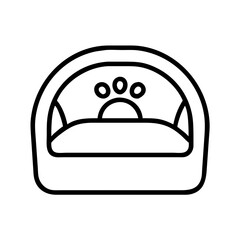 Pet bed with paw print logo comfortable and stylish pet furniture for dogs and cats home decor  characters