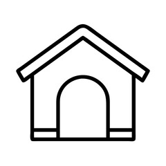 Dog house vector icon illustration for pet shelter and animal care designs and outdoor pet home projects ideas