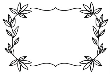 botanical frame, hand-drawn floral borders, continuous line art