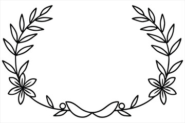 botanical frame, hand-drawn floral borders, continuous line art