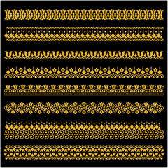 An original vintage-style design featuring an ornate heraldic crest with calligraphic details and a floral filigree pattern used as a horizontal divider