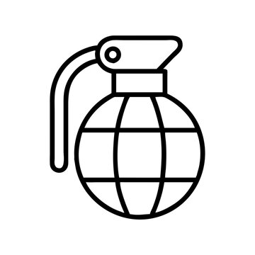 black outline grenade icon clip art preview