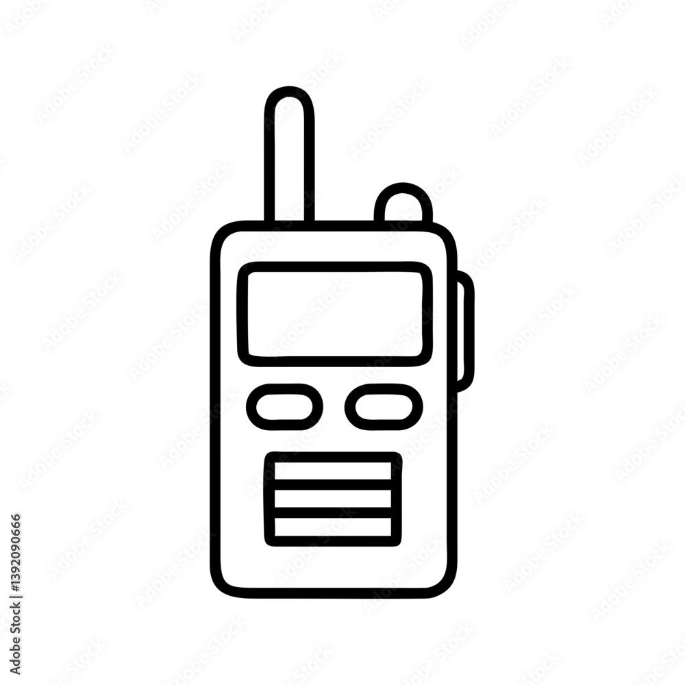 Poster walkie talkie vector illustration for communication device and portable radio transceiver icon desig