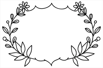 botanical frame, hand-drawn floral borders, continuous line art