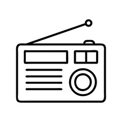 Vintage am fm radio receiver vector icon illustration for broadcast and communication technology design