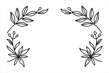 Floral Frame with Pink Lily and Leaf Ornament in Vintage Spring Design