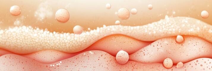 Fototapeta premium Minimalist illustration showcasing the layers of skin affected by dermatitis
