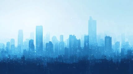 City skyline, misty morning, urban scene, background, photo stock, use