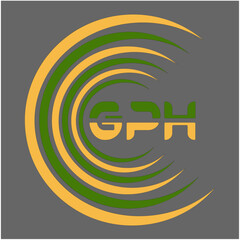 GPH letter logo design on black background. GPH creative initials letter logo concept. GPH letter design. 