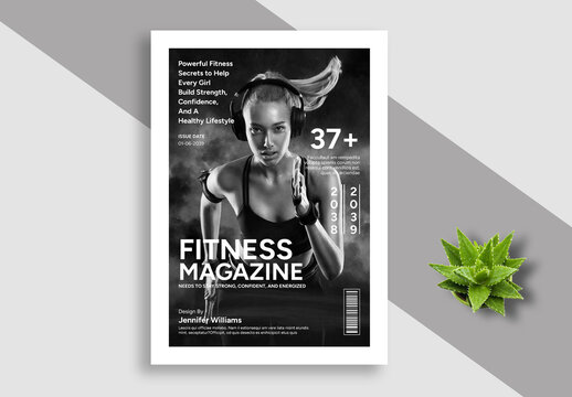 Fitness Magazine Cover Design Layout