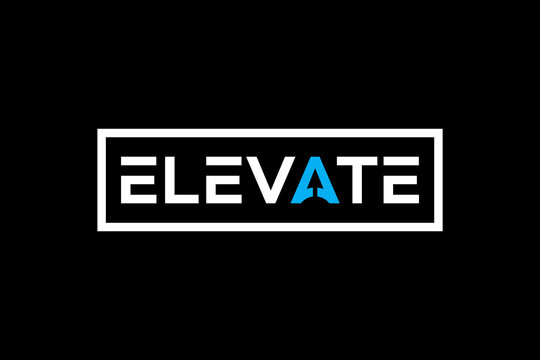 word of elevate . modern minimalist clean alphabet font. lowercase bold typography vector illustration design	
