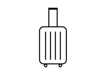 vector icons of suitcases, travel bags, and briefcases.