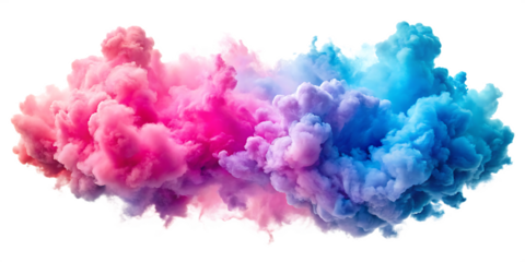 pink and blue clouds isolated on white background PNG. GENERATIVE AI