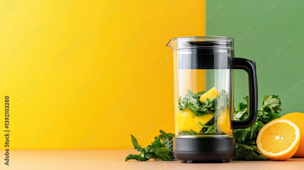 Poster modern blender with vegetable squeezing function