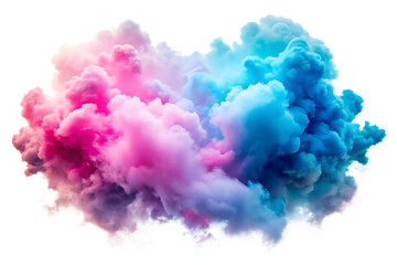 pink and blue clouds isolated on white background PNG. GENERATIVE AI