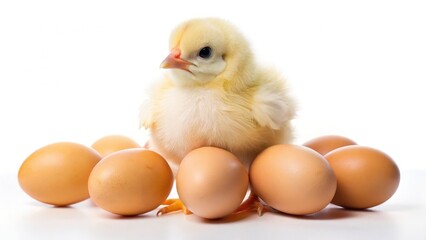 Cute Chicken with Eggs Low Light Photography - Adorable Farm Animals, Nighttime Poultry