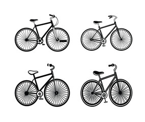 Obraz premium Bicycle silhouette vector of illustration 