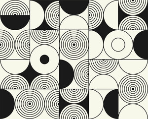 Vector seamless geometric bauhaus pattern.Linear pattern. Wallpapers for your design. Vector illustration.