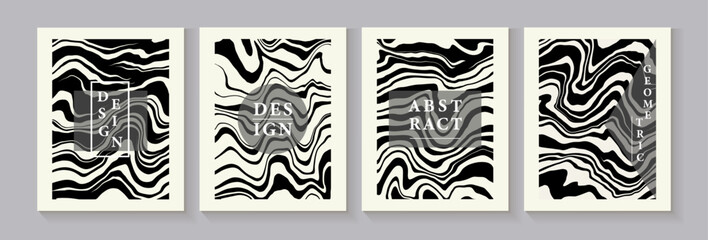 Abstract vector geometric covers for your design. Banners with a simple geometric pattern. Minimal design. Bauhaus style.Vector illustration.