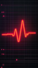 Naklejka premium Monitoring heartbeat patterns medical facility digital visualization neon environment close-up view health concepts
