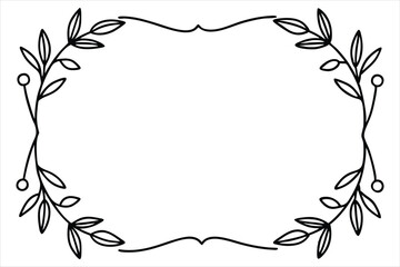 Floral Frame with Pink Lily and Leaf Ornament in Vintage Spring Design