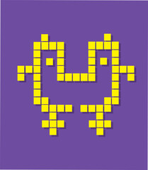 Pixel art vector collection of emoji,chat bubble, mouse click icons in retro 8-bit style