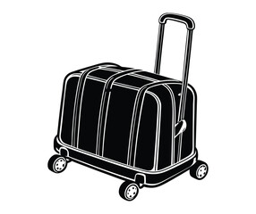 Suitcases silhouette vector  isolated on white