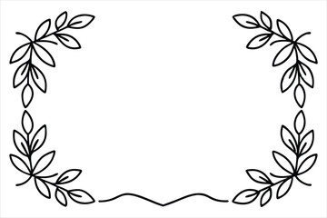 Floral Frame with Pink Lily and Leaf Ornament in Vintage Spring Design