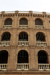Obraz premium Valencia bullring Plaza de Toros in Xativa street of Spain. Concept of travel, tourism and vacation in city. High quality photo