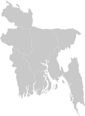 Bangladesh administrative vector map with level 1 region boundaries – PPT-compatible & fully editable by region