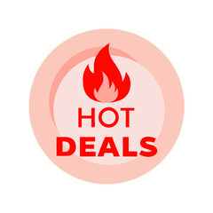 Hot deals icon with red flame and circular background