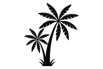 Obraz premium Palm Tree Silhouette, Palm Tree Icon, Graphic Vector