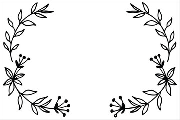 Naklejka premium Floral Frame with Pink Lily and Leaf Ornament in Vintage Spring Design