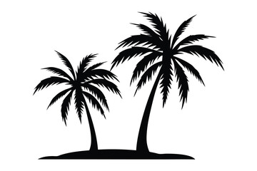 Palm Tree Silhouette, Palm Tree Icon, Graphic Vector