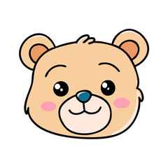 Obraz premium Cute bear face illustration with happy expression