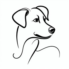 Obraz premium Artistic Minimal Dog Face Illustration