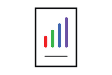 vector icons of graphs, charts, and data analysis.
