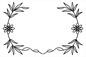 Naklejka premium Floral Frame with Pink Lily and Leaf Ornament in Vintage Spring Design