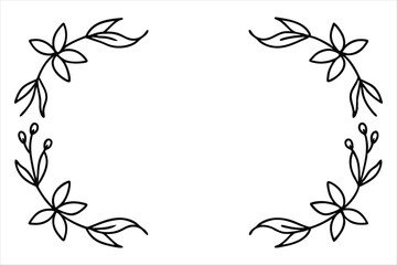 Floral Frame with Pink Lily and Leaf Ornament in Vintage Spring Design
