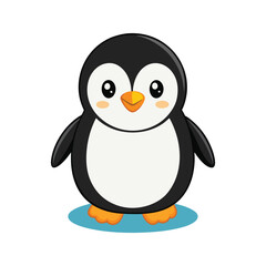 Obraz premium Charming penguin character with a round belly Vector illustration isolated on white background
