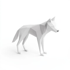 Obraz premium Abstract representation of a standing wolf in geometric style, showcasing creativity and art in modern design