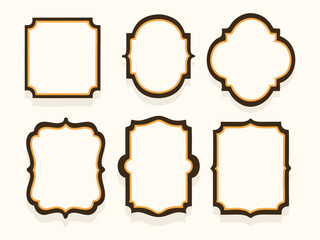 Fototapeta premium Collection of vintage labels and frames in various shapes and designs