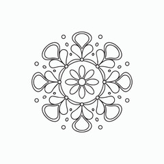 Floral Ornament Patterns Kids Mandala Coloring Book – Vector Line Art for Wall Art, Tile Design, KDP Interior, and Tattoo Ideas