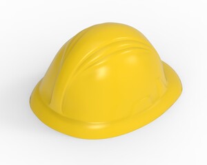 Fototapeta premium Safety helmet mockup for construction worker or engineer, hard hat mockup on isolated white background, 3d illustration