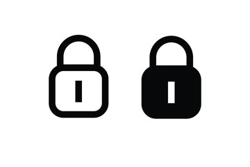 Various padlock icons in different styles on white background.