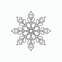 Floral Ornament Patterns Kids Mandala Coloring Book – Vector Line Art for Wall Art, Tile Design, KDP Interior, and Tattoo Ideas
