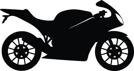 Fototapeta premium Silhouette of a Modern Sports Motorcycle 